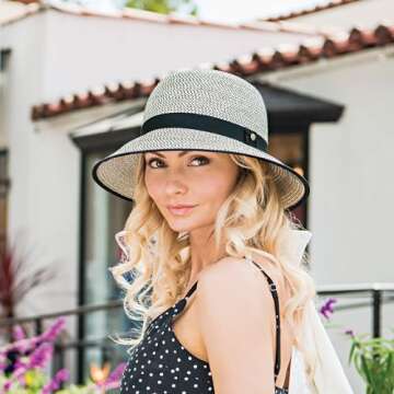 Wallaroo Hat Company Women’s Darby Sun Hat UPF 50+, Wide Brim, Packable Design, Adjustable Size fo...