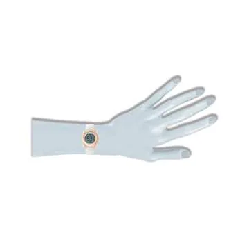 Stylish Women's Digital Chronograph Watch in White and Rose Gold