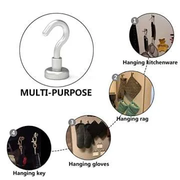 MHDMAG Magnetic Hooks Refrigerator, Cruise Ship Accessories,22 LBS Super Magnets with Neodymium Rare Earth for Hanging, Door Holder, Keys, Home, Office, Refrigerators, BBQ, Pack of 10