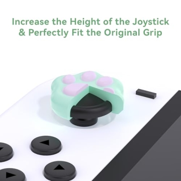 GeekShare Cute Cat Paw Thumb Grip Caps for Nintendo Switch