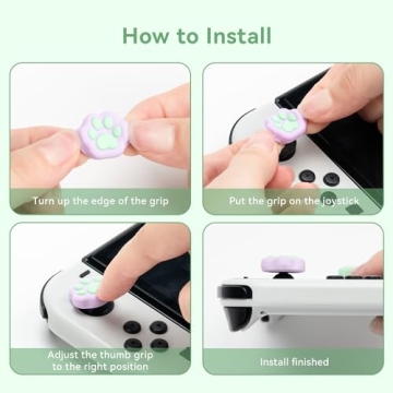 GeekShare Cute Cat Paw Thumb Grip Caps for Nintendo Switch