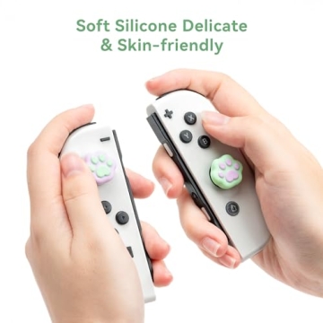 GeekShare Cute Cat Paw Thumb Grip Caps for Nintendo Switch