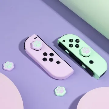 GeekShare Cute Cat Paw Thumb Grip Caps for Nintendo Switch