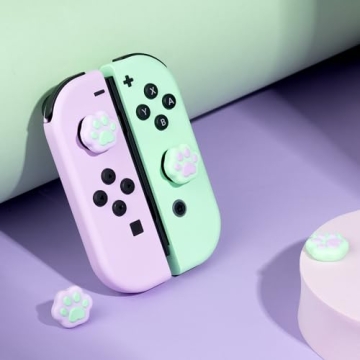 GeekShare Cute Cat Paw Thumb Grip Caps for Nintendo Switch