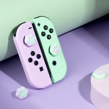 GeekShare Cute Cat Paw Thumb Grip Caps for Nintendo Switch