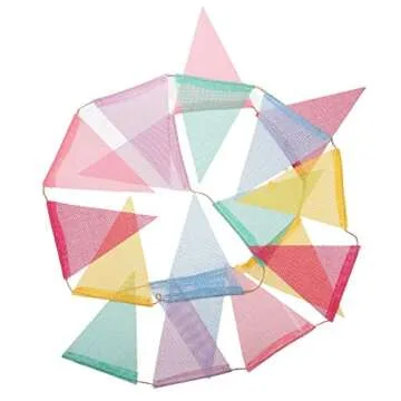 Shappy 18 Flags Imitated Burlap Pennant Banner, Pastel Banner Multicolor Fabric Triangle Flag Bunting Rainbow Hanging Decorations for Party Birthday Wedding Baby Shower