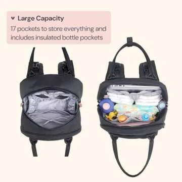 BabbleRoo Diaper Bag Backpack - Baby Essentials Travel Tote - Multi Function Waterproof Diaper Bag, ...