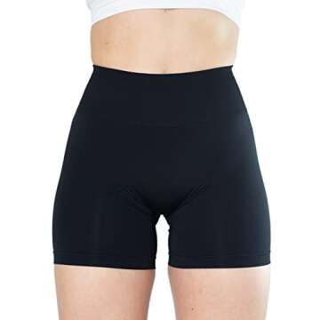 AUROLA Dream Collection Women Workout Shorts High Waist Gym Shorts, Scrunch Butt Seamless Athletic Shorts,Dark Black,M