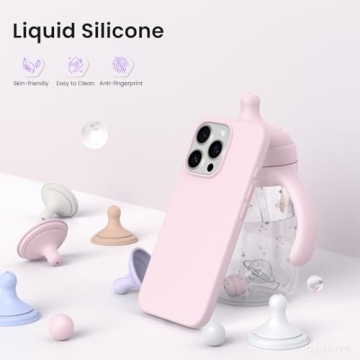 Slim Liquid Silicone iPhone 16 Pro Case in Pink