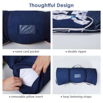 Kids Sleeping Bag with Removable Pillow for Adventurous Naps