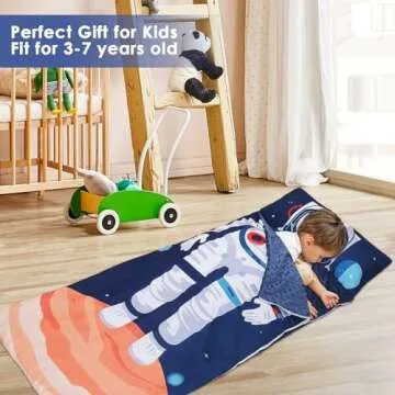Kids Sleeping Bag with Removable Pillow for Adventurous Naps