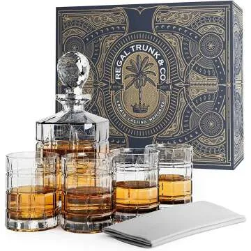 Engraved Whiskey Decanter Set with Glasses