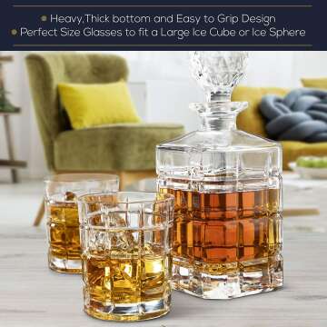 Engraved Whiskey Decanter Set with Glasses