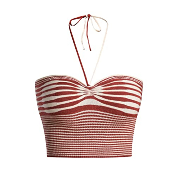 SweatyRocks Women's Striped Halter Top Summer Essential