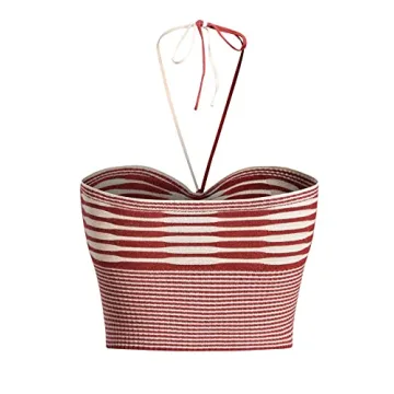 SweatyRocks Women's Striped Halter Top Summer Essential