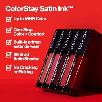 REVLON ColorStay Satin Ink Crown Jewels Liquid Lipstick, Longlasting & Waterproof Lipcolor, Moisturizing Creamy Formula Infused with Black Currant Seed Oil, 031 Pink Duchess, 0.17 fl oz.