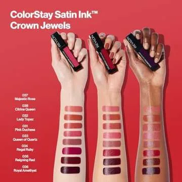 REVLON ColorStay Satin Ink Crown Jewels Liquid Lipstick, Longlasting & Waterproof Lipcolor, Moisturizing Creamy Formula Infused with Black Currant Seed Oil, 031 Pink Duchess, 0.17 fl oz.