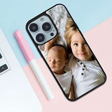 G HEAT-GOO 5PCS Sublimation Blanks Phone Case for iPhone 13 Pro 6.1 Inch Full Body Protection Shockproof Black Customized Cover Printable Case for DIY