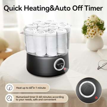 HYTOBP Mini Hot Towel Warmer for Spa, Towel Warmer Esthetician 5-Minute Heating Small Towel Warmer, Mini Towel Warmer Towel Steamer for Facials, Bathroom, Barber, at Home Salon(Black)