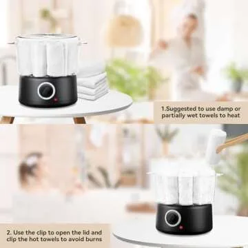HYTOBP Mini Hot Towel Warmer for Spa, Towel Warmer Esthetician 5-Minute Heating Small Towel Warmer, Mini Towel Warmer Towel Steamer for Facials, Bathroom, Barber, at Home Salon(Black)
