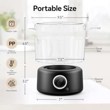 HYTOBP Mini Hot Towel Warmer for Spa, Towel Warmer Esthetician 5-Minute Heating Small Towel Warmer, Mini Towel Warmer Towel Steamer for Facials, Bathroom, Barber, at Home Salon(Black)