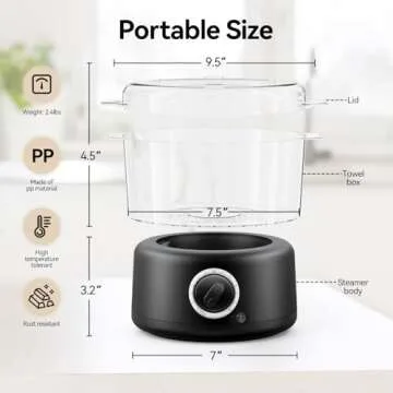 HYTOBP Mini Hot Towel Warmer for Spa, Towel Warmer Esthetician 5-Minute Heating Small Towel Warmer, Mini Towel Warmer Towel Steamer for Facials, Bathroom, Barber, at Home Salon(Black)