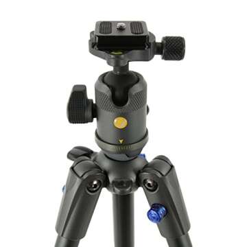 Vanguard VEO 2 204AB Blue Aluminum Travel Tripod with VEO 2 BH-45 Ball Head for Sony, Nikon, Canon, Fujifilm Mirrorless, Compact System Camera (CSC), DSLR