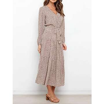 R.Vivimos Long Sleeve Casual Midi Dress for Women