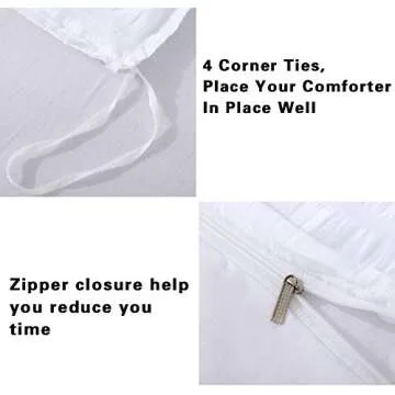 AveLom White Duvet Cover Set - Soft, Elegant, Pet-Friendly