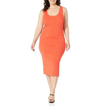 The Drop Yasmin Midi Dress - Fire Orange Plus Size