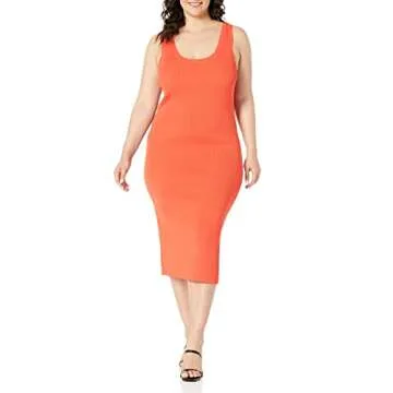 The Drop Yasmin Midi Dress - Fire Orange Plus Size