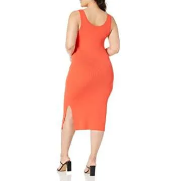 The Drop Yasmin Midi Dress - Fire Orange Plus Size