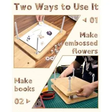 DERZIFUN Book Binding Kits, 15.5"x11.6" Large Size Book Press, Portable Flower Bookbinding Press for Handmade Bookbinding, Book Making Kit for Craft Enthusiasts
