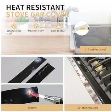 MOFINO Stainless Steel Stove Gap Covers for Kitchen