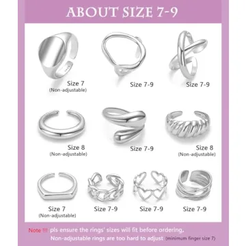 MOROYA Chunky Gold Dome Rings Set - Adjustable & Stylish