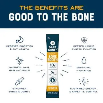 Instant Chicken Bone Broth Mix | 16 Pack | 10g Protein