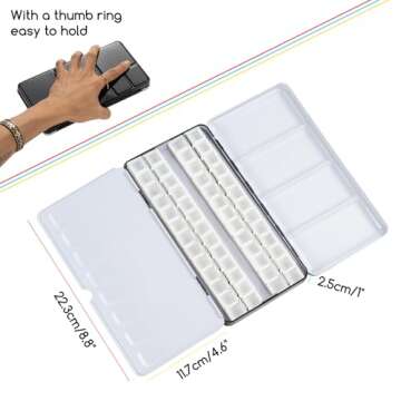 MEEDEN Empty Watercolor Paint Palette: Travel Water Color Palette Tin with 48 Half Pans - Portable M...