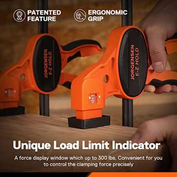 Jorgensen 12” Bar Clamp with Load Indicator - Medium Duty