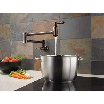 Delta Faucet Traditional Oil Rubbed Bronze Pot Filler Faucet, Delta Pot Filler Oil Rubbed Bronze, Fa...