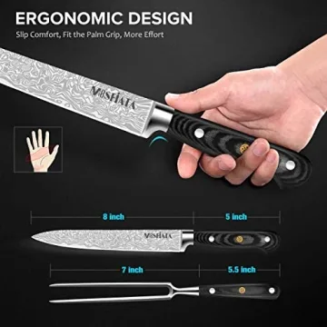 MOSFiATA German Stainless Steel Carving Knife Fork Set