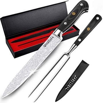 MOSFiATA German Stainless Steel Carving Knife Fork Set
