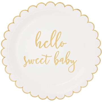 Hello Sweet Baby Shower Dinnerware Set for 24 Guests