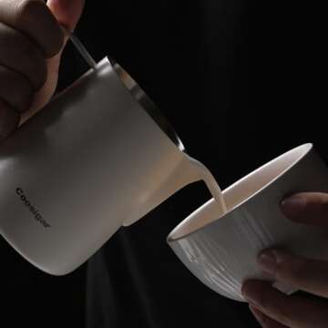 Coosigar 450ml Stainless Steel Milk Frothing Pitcher for Latte Art