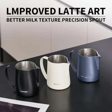 Coosigar Milk Frothing Pitcher for Perfect Latte Art