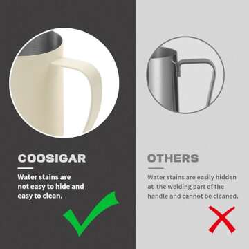 Coosigar Milk Frothing Pitcher for Perfect Latte Art