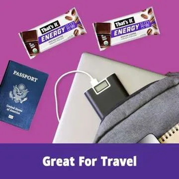 That’s it. Organic Energy Coffee Mini Bars - (1 Mini Bar = 1 Cup of Coffee) Grab and Go, No Added Sugars, Non-GMO, Caffeine Power Snack, Kosher, Allergy Friendly (Mocha Coffee - 15 Count)