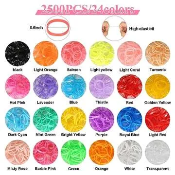 CZZXI 2500pcs Hair Elastics, 24 Color Colorful Small Rubber Bands with Organizer, Topsy Turvy Hair Tool Hair Accessories for Girls, Toddlers, Kids
