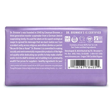 Dr. Bronner's Lavender Bar Soap - Organic & Moisturizing