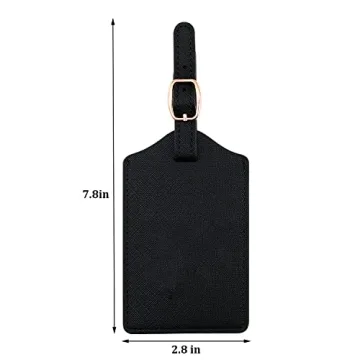 Personalized PU Leather Luggage Tag with Privacy Cover