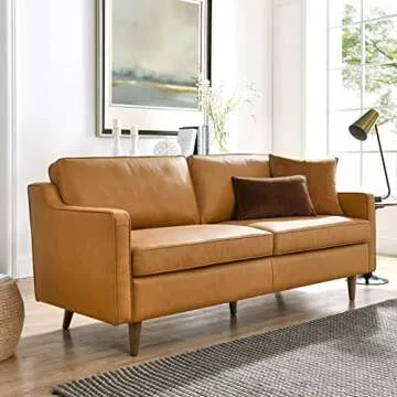 Modway Impart Tan Leather Sofa - Modern Comfort & Style